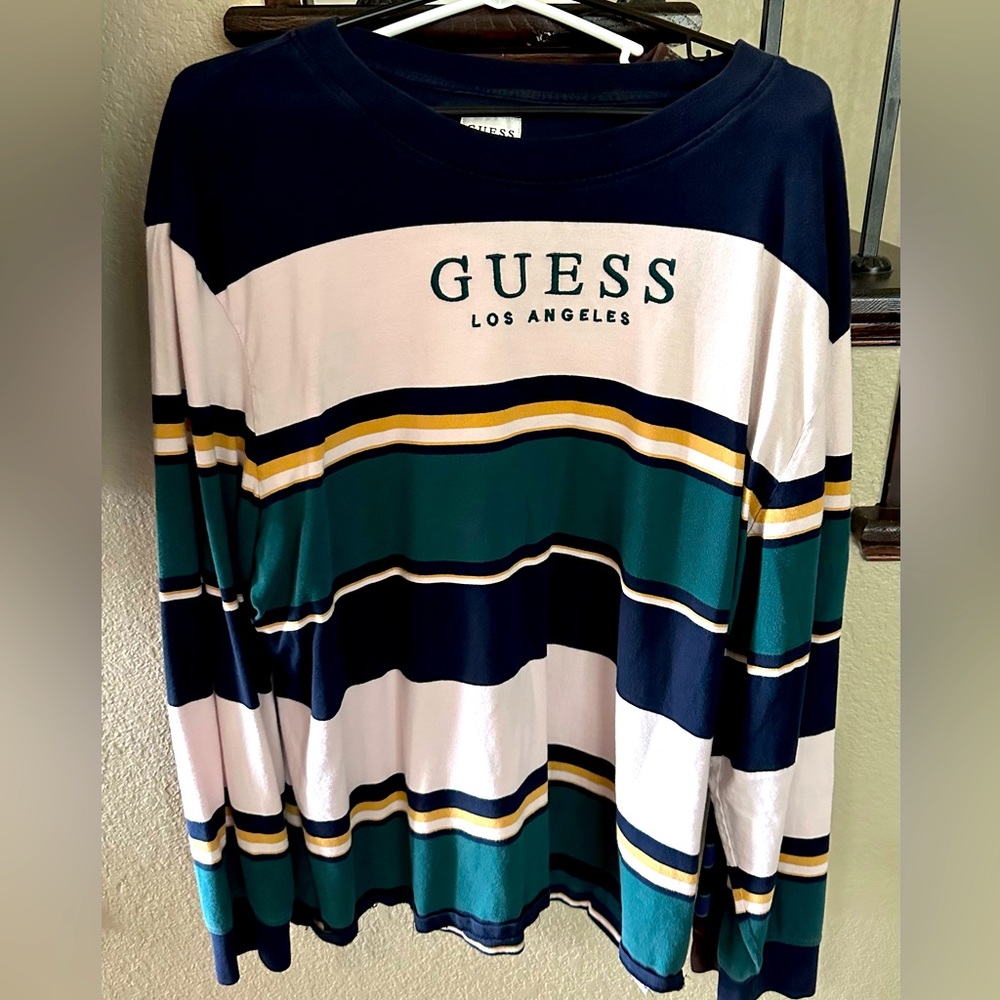 Guess Men’s XL stripped long sleeve tshirt.